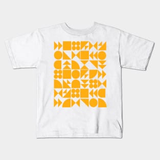 Geometric Puzzle in Yellow Kids T-Shirt